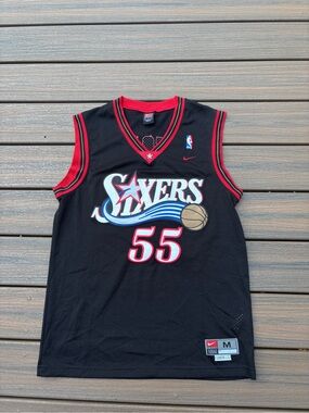 Vintage Philadelphia 76ers Dikembe Mutombo Nike Throwback Jersey Mens M